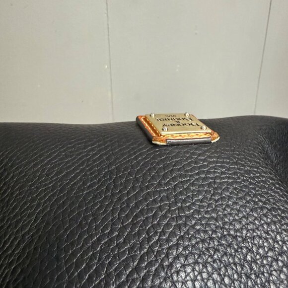 Dooney & Bourke Black Pebble Leather Shoulder Bag With Adjustable Strap & Tassel - Picture 11 of 11